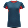 Damen-T-Shirt Devold Running Woman T-Shirt blau/rot Flood