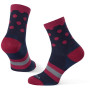 Socken Warg Happy Merino W Stripes and Dots blau/rot Navy/Wine