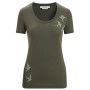 Damen-T-Shirt Icebreaker Women Tech Lite II SS Scoop Tee Swarming Shapes grün Loden