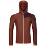 Herrenjacke Ortovox Fleece Light Grid Hooded Jacket rot/orange clay orange