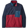 Herren-Sweatshirt Patagonia Microdini Pullover 1/2 Zip blau/rot Wax Red