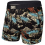 Boxershorts Saxx Ultra Boxer Brief Fly schwarz/beige BlackMountainscape