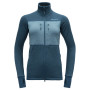 Damen Funktions-Sweatshirt Devold Egga Grid Merino Jkt blau/hellblau Flood/Moon