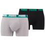 Herren-Boxershorts Puma Basic Boxer 2P grau/schwarz Gray