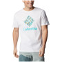 Herren-T-Shirt Columbia M Rapid Ridge Graphic Tee weiß/blau White, CSC Stacked Floral Graphic