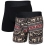 Herren-Boxershorts Saxx Droptemp Cooling Cotton Boxer Brf Fl 2Pk schwarz caribou/black