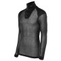 Rollkragenpullover Brynje of Norway Wool Thermo Zip-polo w/inlay schwarz