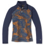 Damen-Funktionsshirt Smartwool W Merino 250 Bl Pattern 1/4 Zip Boxed blau/orange DeepNavyPalm