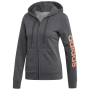 Damen-Sweatshirt Adidas Essentials Linear FZ HD dunkelgrau