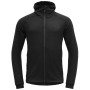 Herren Funktions-Sweatshirt Devold Nibba Merino Jkt Hood schwarz Caviar