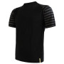 Herren-Funktionsshirt Sensor Merino Air kr. r. schwarz/grau Black/TmHeStripes