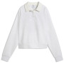 Damen-Sweatshirt Puma CLASS Relaxed Longsleeve Polo FL weiß White Glow Heather