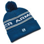 Herren Wintermütze Under Armour Halftime Pom Beanie blau Varsity Blue / / White