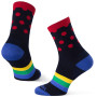 Socken Warg Happy Merino M Stripes and Dots blau/rot Navy/Red