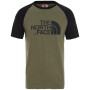 T-Shirt The North Face M S/S Raglan Easy Tee grün/schwarz EuBurntOliveGreen
