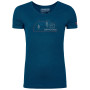 Damen-Funktionsshirt Ortovox W's 140 Cool Vintage Badge T-Shirt blau Petrol Blue