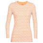 Damen-Funktionsshirt Icebreaker 250 Vertex LS Crewe Alpine Geo hellorange snow/flash/j