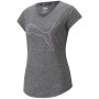 Damen-T-Shirt Puma Train Favorite Heather Cat Tee grau green