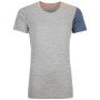 Damen-T-Shirt Ortovox 185 Rock'N'Wool Short Sleeve W hellgrau GrayBlend