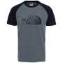 T-Shirt The North Face M S/S Raglan Easy Tee grau/schwarz Tnfmedixgreyheather(Std)