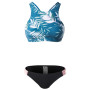Damenbadeanzug Aquawave Gobini Wmns (2021) grün GreenLeavesPrint/Black/CandyPink