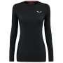 Damen-T-Shirt Salewa Cristallo Warm Amr W L/S Tee. schwarz/weiß Black Out