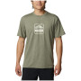 Herren-T-Shirt Columbia Tech Trail™ Front Graphic SS Tee grün/weiß Stone Green Hthr, Tested Tough PDX Grx