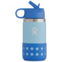 Kindertrinkflasche Hydro Flask Kids Wide Mouth 12 oz Straw Lid/Boot hellblau Ice