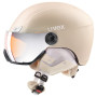 Skihelm Uvex HLMT 400 Visor style beige ProseccoMetMat