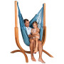 Schaukelstuhl mit Ständer La Siesta Udine Organic Blue Zebra