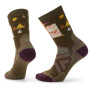 Damensocken Smartwool W Hike Full Cushion Alpine Perch Crew braun military olive