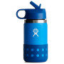 Kindertrinkflasche Hydro Flask Kids Wide Mouth 12 oz Straw Lid/Boot blau LAKE