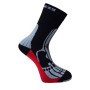 Socken Progress 8MB Merino schwarz/rot Black/Gray/Red