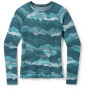 Damen-Funktionsshirt Smartwool W Classic Thermal Merino BL Crew Boxed 2023 blau Twilight Blue Mtn Scape