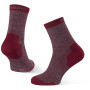 Socken Warg Happy Merino W Mini Stripes rot/grau Wine/Grey
