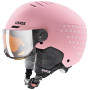 Kinder Skihelm Uvex Rocket Jr. Visor rosa pink confetti mat