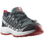 Kinderschuhe Salomon Xa Pro V8 grau/rot Stormy Weather / Zen Blue / Goji Berry
