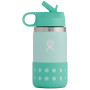 Kindertrinkflasche Hydro Flask Kids Wide Mouth 12 oz Straw Lid/Boot türkis Paradise