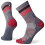 Herrensocken Smartwool Hike Light Cushion Striped Mid Crew grau/rot medium gray