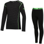 Kinder-Funktionsset Zulu Merino 240 Long schwarz/grün Black/Green
