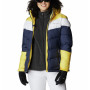 Damen-Winterjacke Columbia Abbott Peak Insulated Jacket blau/gelb Nocturnal, White, Sun Glow