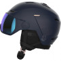 Skihelm Salomon Icon Lt Visor blau WisteriaNavy