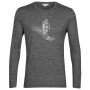 Herren-T-Shirt Icebreaker Tech Lite II LS Tee Skiing Yeti grau gritstone heather