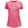 Kinder-T-Shirt Under Armour Tech BL Twist SS rosa Jellyfish/White/Calypso