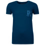 Damen-T-Shirt Ortovox W's 185 Merino Way To Powder TS blau PetrolBlue