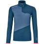 Damen-Sweatshirt Ortovox Fleece Light Zip Neck W blau petrol blue