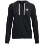 Damen-Sweatshirt Under Armour Rival Terry FZ Hoodie schwarz Black / / White